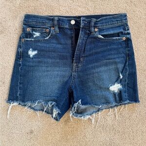GAP High Rise Distressed Denim Cutoff Shorts 4” | Size 28 / 6R